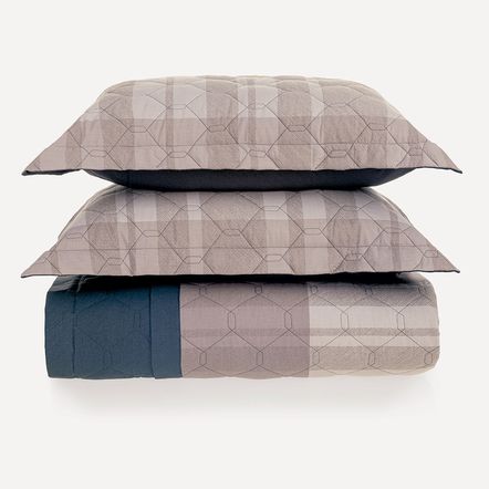 Colcha Casal com 2 Porta-travesseiros 200 Fios 100% Algodão Vitor