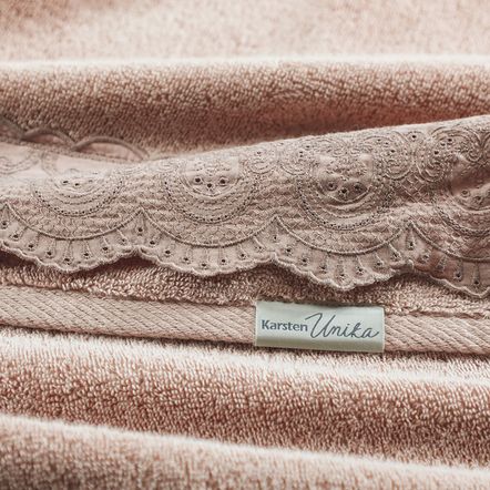 Toalha de Lavabo/Visita 100% Algodão Alice Bege Rosê