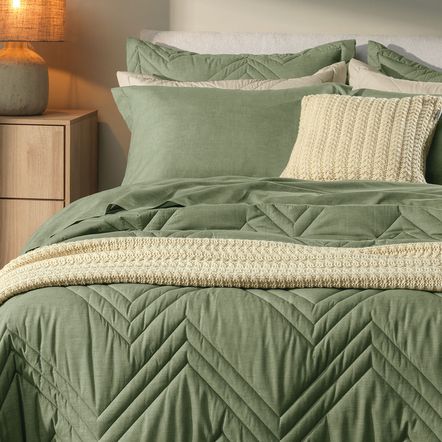 Jogo de Cama Queen 100% Algodão Tesso Verde