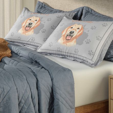 Lençol Solteiro com Elástico e Fronha 200 Fios Marley